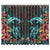 Turtle And Shark With Hibiscus Window Curtain ( Two Piece) Turquoise One Size 50"x84"(Two Piece) Black - Polynesian Pride