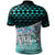 Tuvalu Polo Shirt Coconut Leaves Weave Pattern Blue - Polynesian Pride