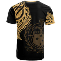 Samoa Custom T Shirt Samoan Tatau Gold Patterns - Polynesian Pride