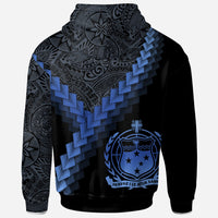 Samoa Hoodie Samoa Coat of Arms With Polynesian Tattoo Blue - Polynesian Pride