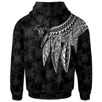 Niue Custom Zip up Hoodie Polynesian Wings (White) - Polynesian Pride