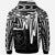 Hawaii Zip up Hoodie Kanaka Maoli With Polynesian Pattern In Heartbeat Style (Black,White) - Polynesian Pride