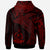 Vanuatu Zip up Hoodie Humpback Whale & Coat of Arms Red - Polynesian Pride