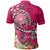 American Samoa Polynesian Polo Shirt Turtle Plumeria (Pink) - Polynesian Pride