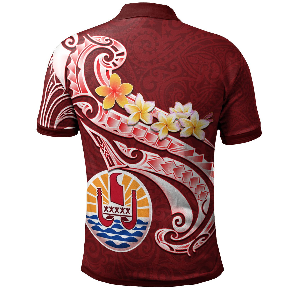 Tahiti Polo Shirt Tahitian Seal Polynesian Patterns Plumeria - Polynesian Pride