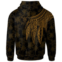 Niue Zip up Hoodie Polynesian Wings (Golden) - Polynesian Pride