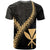 Hawaii Kanaka Maoli T Shirt Hawaii Kanaka Maoli Coat of Arms With Polynesian Tattoo Gold - Polynesian Pride