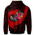 Papua New Guinea Hoodie Polynesian Hook and Hibiscus (Red) - Polynesian Pride