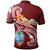 Guam Custom Polynesian Hawaii Polo Guam Seal Polynesian Patterns Plumeria (Red) - Polynesian Pride