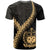 Samoa T Shirt Samoan Coat of Arms With Polynesian Tattoo Gold - Polynesian Pride