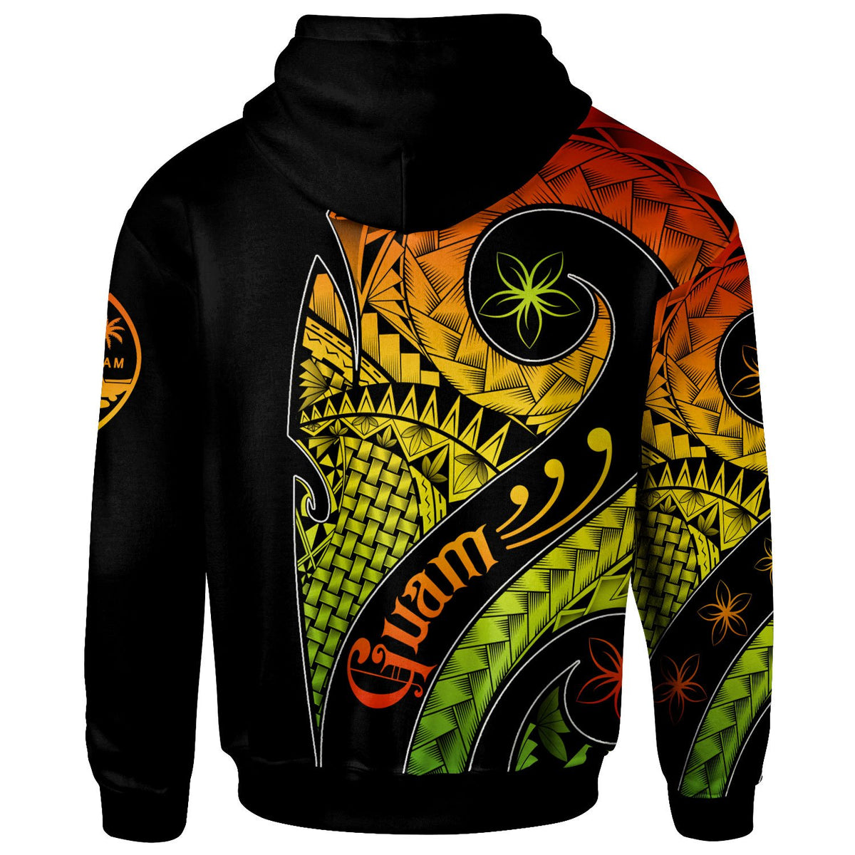 Guam Custom Zip up Hoodie Guam Polynesian Decorative Patterns - Polynesian Pride
