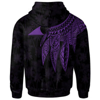 Tokelau Polynesian Custom Zip up Hoodie Polynesian Wings (Purple) - Polynesian Pride