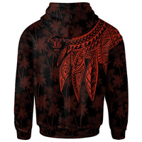 Niue Hoodie Polynesian Wings (Red) - Polynesian Pride