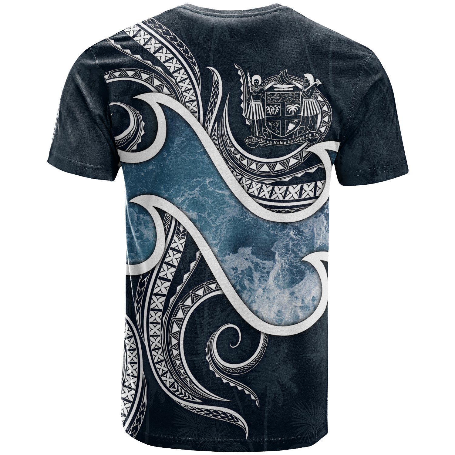 Fiji Polynesian T Shirt Ocean Style Unisex Blue - Polynesian Pride