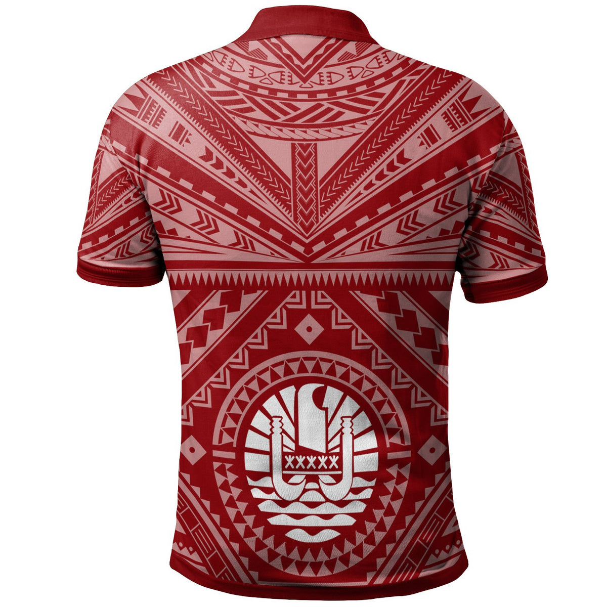 Tahiti Polo Shirt Tahitian Seal In Polynesian Tattoo Style (Red) - Polynesian Pride