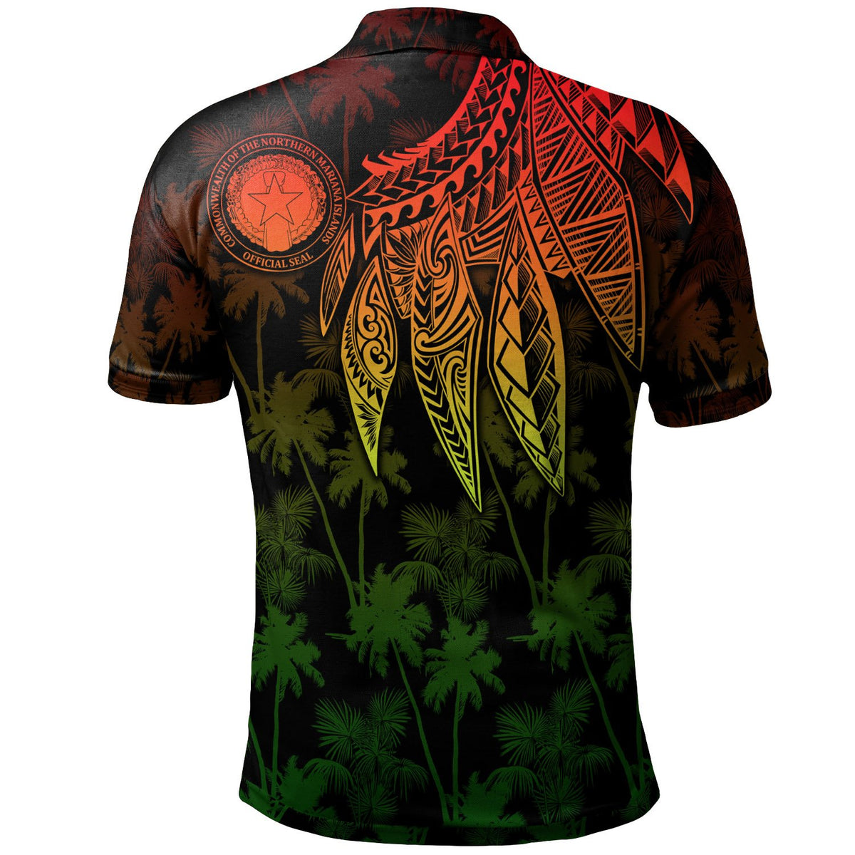Northern Mariana Islands Polynesian Custom Polo Shirt Polynesian Wings Reggae - Polynesian Pride
