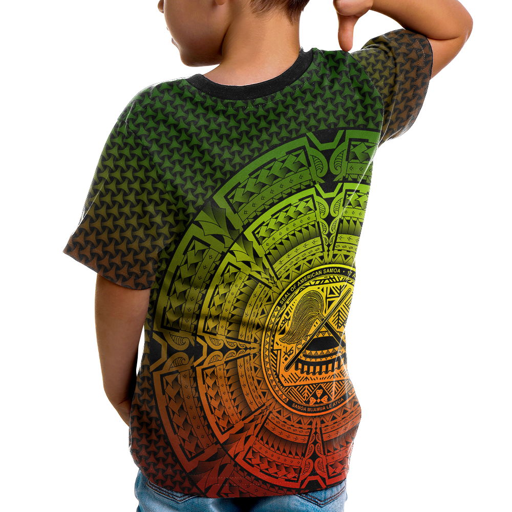 American Samoa Polynesian T Shirt Polynesian Circle (Reggae) - Polynesian Pride