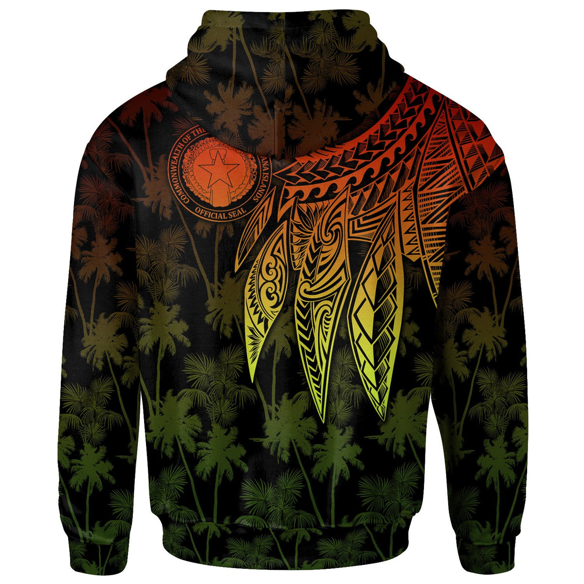 Northern Mariana Islands Polynesian Zip up Hoodie Polynesian Wings Reggae - Polynesian Pride