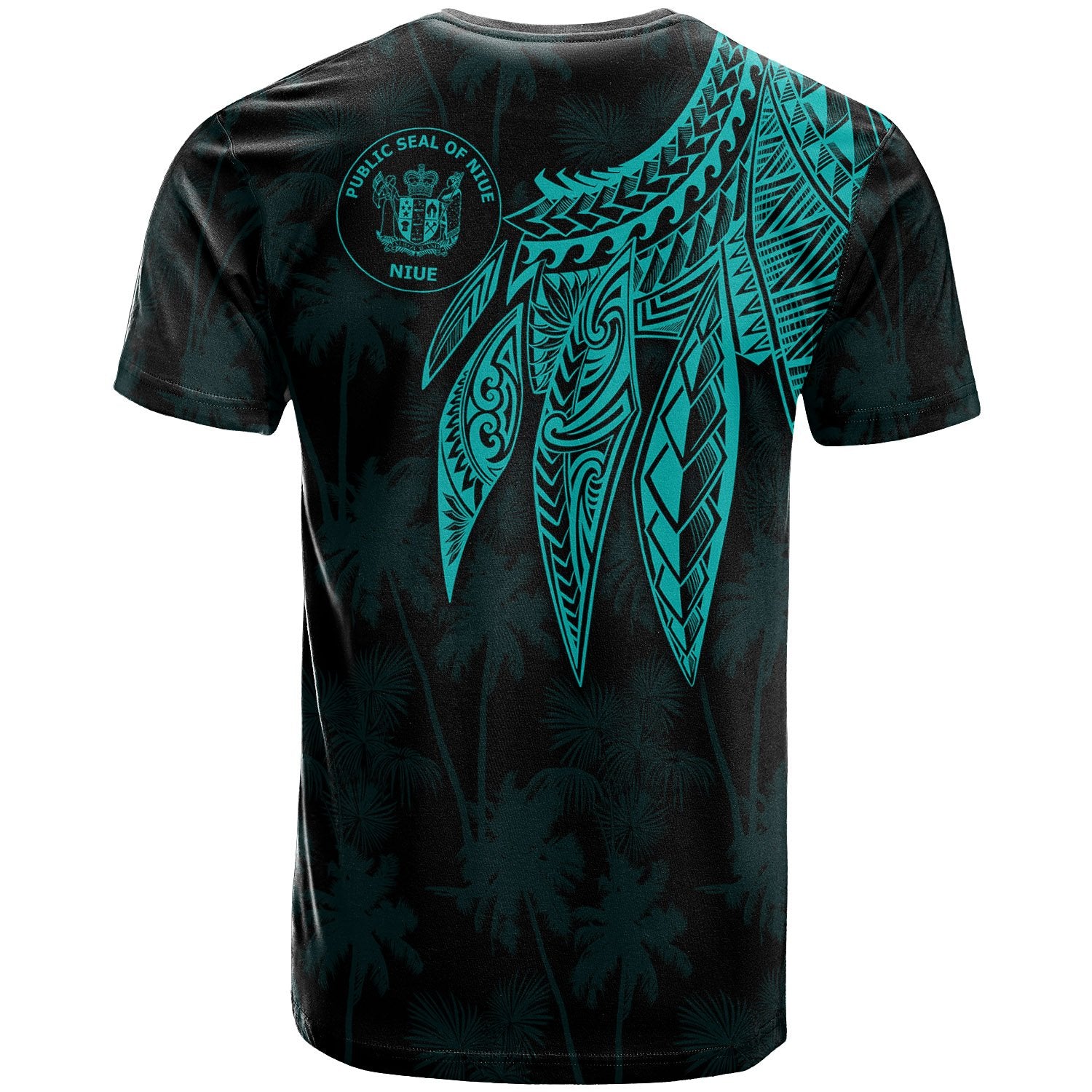 Niue Custom T Shirt Polynesian Wings (Turquoise) Unisex Turquoise - Polynesian Pride