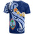 Guam CustomT Shirt Guam Seal Polynesian Patterns Plumeria (Blue) - Polynesian Pride