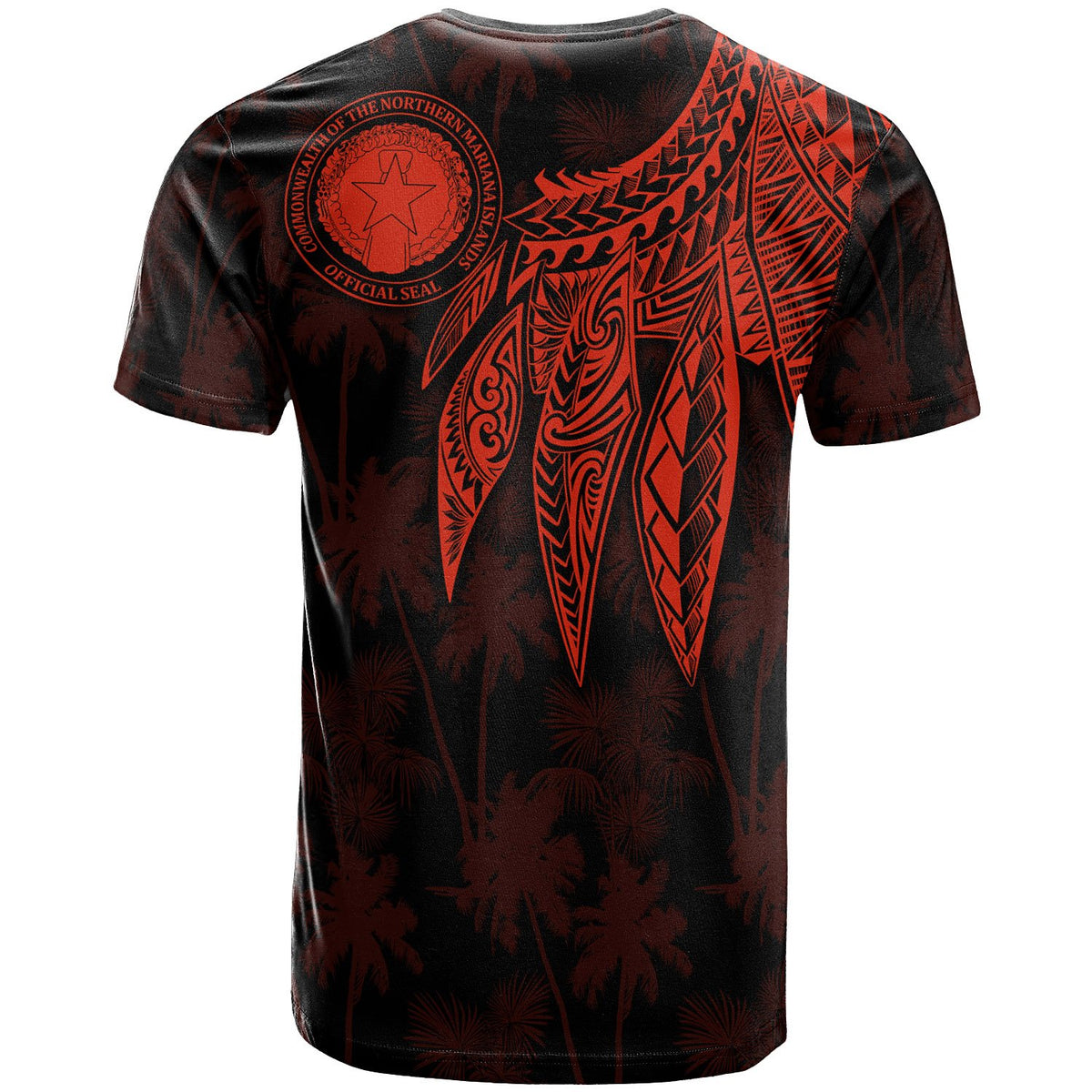 Northern Mariana Islands Polynesian Custom T Shirt Polynesian Wings Red - Polynesian Pride