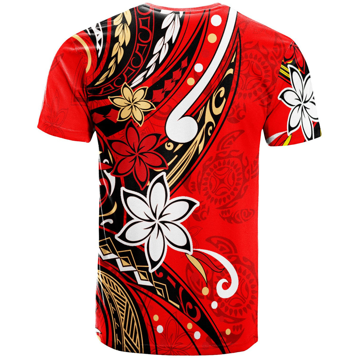 Palau T Shirt Tribal Flower With Special Turtles Red Color - Polynesian Pride