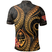 Guam Polynesian Polo Shirt Gold Plumeria - Polynesian Pride