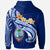 Guam Custom Hoodie Guam Seal Polynesian Patterns Plumeria (Blue) - Polynesian Pride