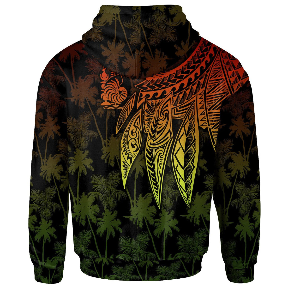 New Caledonia Custom Hoodie Polynesian Wings Reggae - Polynesian Pride