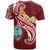 Guam Custom T Shirt Guam Seal Polynesian Patterns Plumeria (Red) - Polynesian Pride