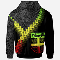 Fiji Hoodie Fiji Coat of Arms With Polynesian Tattoo Reggae - Polynesian Pride