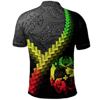 Tonga Polo Shirt Tongan Coat Of Arms With Polynesian Tattoo Reggae - Polynesian Pride