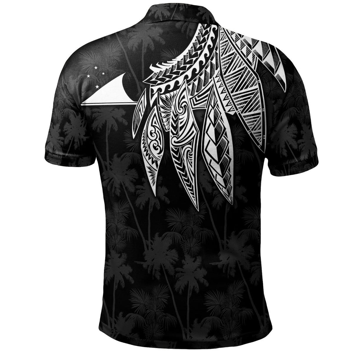 Tokelau Polynesian Custom Polo Polynesian Wings (White) - Polynesian Pride
