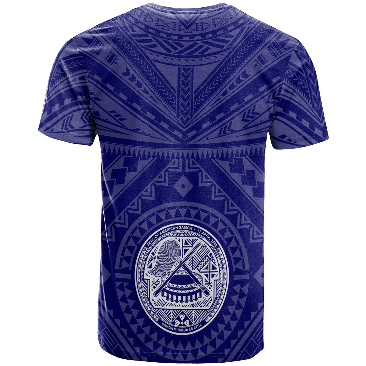 American Samoa Custom T Shirt Seal In Polynesian Tattoo Style ( Blue) - Polynesian Pride