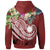 Nauru Polynesian Zip up Hoodie Summer Plumeria (Red) - Polynesian Pride