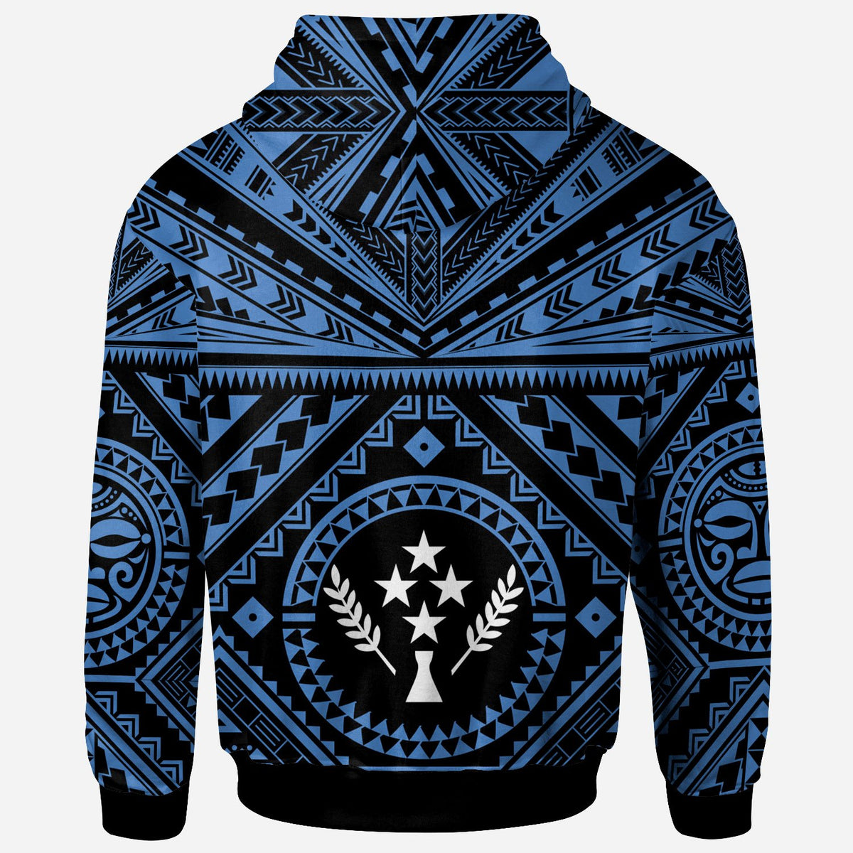 Kosrae Hoodie Kosrae Flag In Polynesian Tattoo Style (Blue) - Polynesian Pride