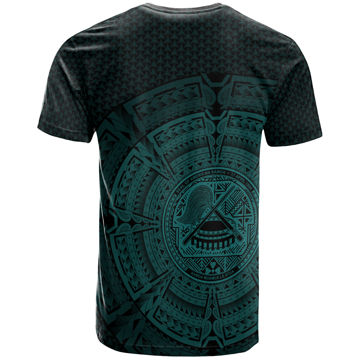 American Samoa Polynesian T Shirt Polynesian Circle (Turquoise) - Polynesian Pride