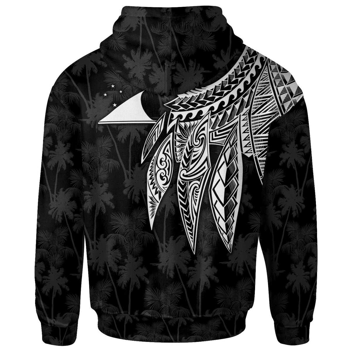 Tokelau Polynesian Zip up Hoodie Polynesian Wings (White) - Polynesian Pride