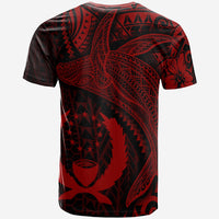 Pohnpei T Shirt Humpback Whale & Coat of Arms Red - Polynesian Pride
