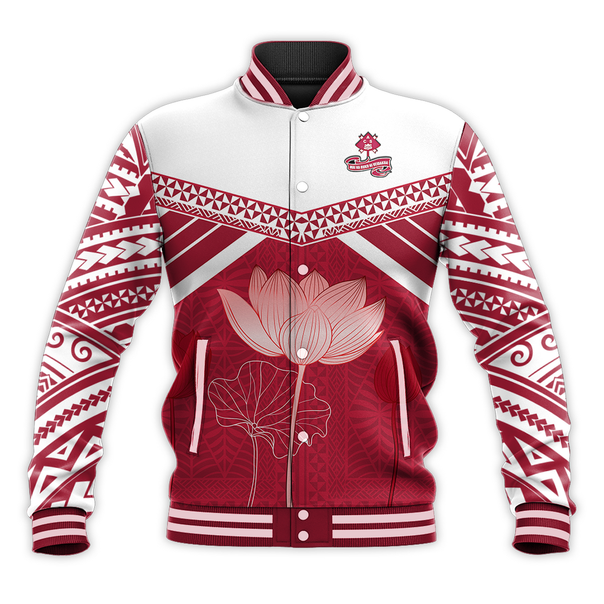 (Custom Personalised) Adi Cakobau Baseball Jacket Fiji School LT13 Unisex Crimson - Polynesian Pride