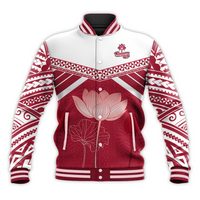 (Custom Personalised) Adi Cakobau Baseball Jacket Fiji School LT13 Unisex Crimson - Polynesian Pride