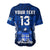 (Custom Text and Number) Fiji Rugby Baseball Jersey Flying Fijians Blue Tapa Pattern LT13 - Polynesian Pride