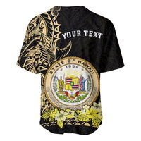 (Custom Personalised) Hawaiian Polynesian Baseball Jersey Gold Seal of Hawaii LT13 - Polynesian Pride