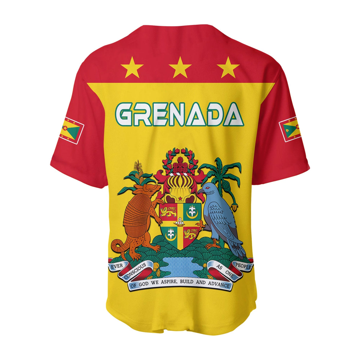 (Custom Personalised) Grenada Baseball Jersey Power Grenada Mix Coat Of Arms LT13 - Polynesian Pride