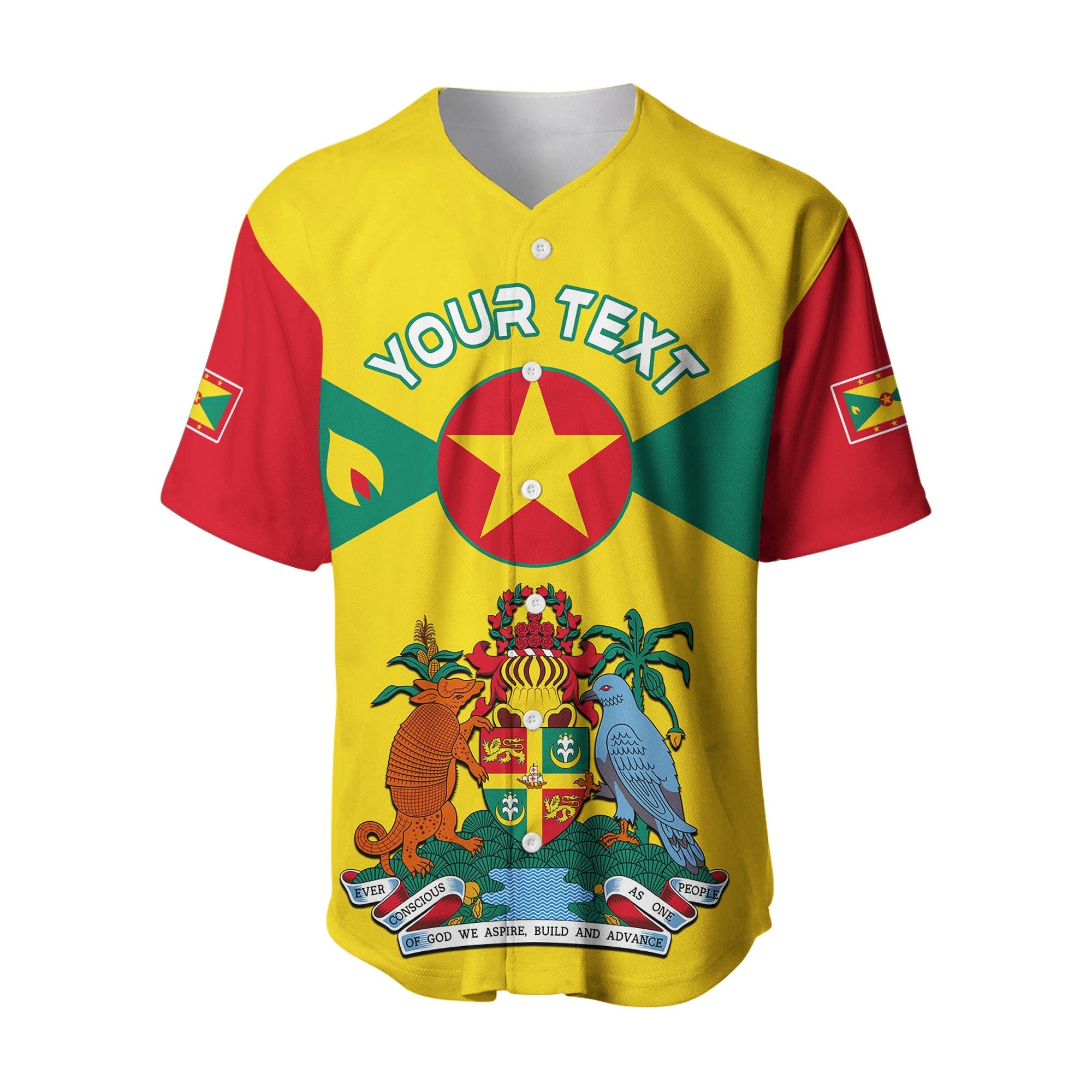 (Custom Personalised) Grenada Baseball Jersey Power Grenada Mix Coat Of Arms LT13 Art - Polynesian Pride