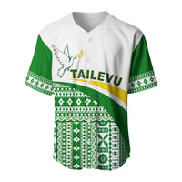 (Custom Text and Number) Tailevu Rugby Baseball Jersey Fiji Rugby Tapa Pattern White LT13 - Polynesian Pride