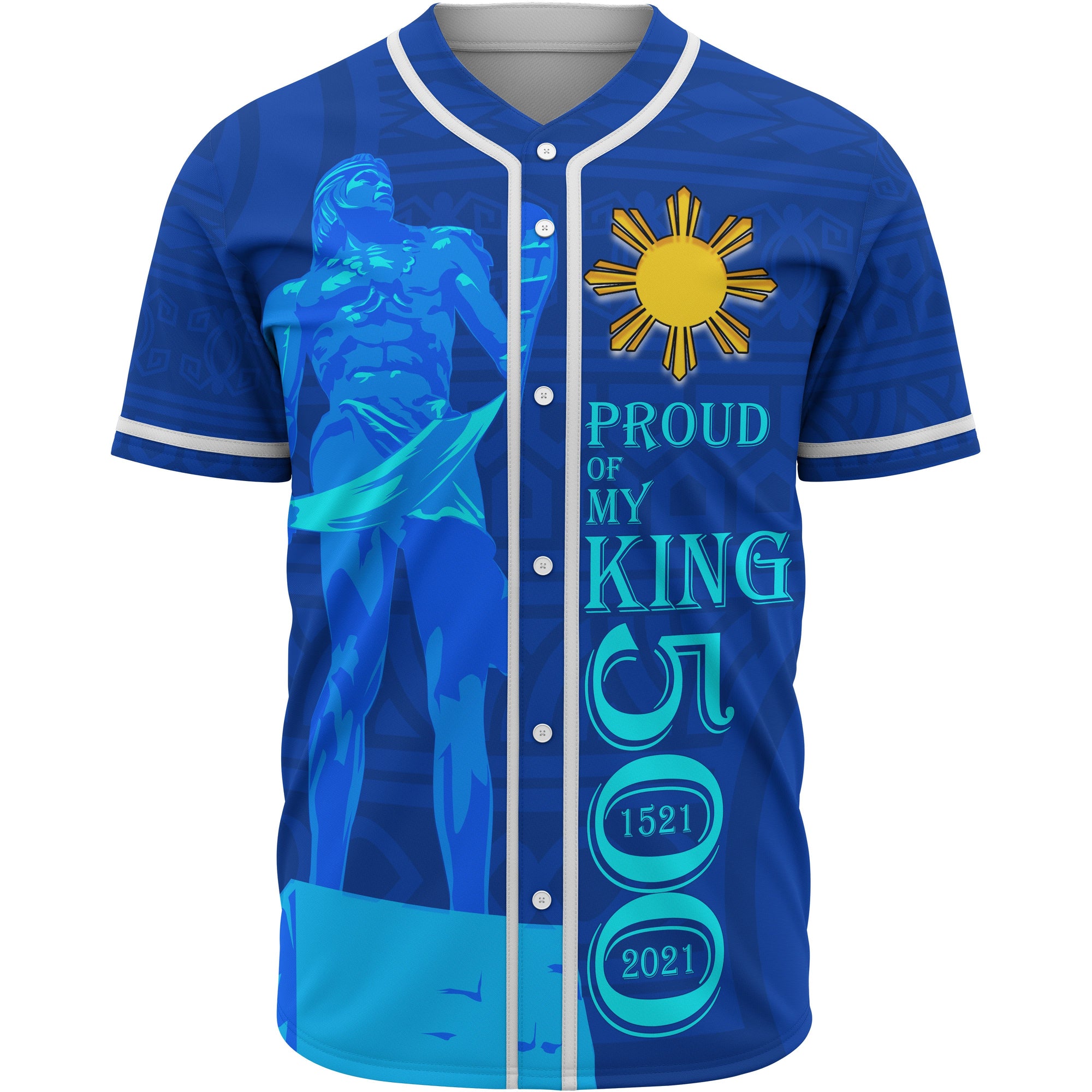 Philippines Custom Personalised Baseball Shirt - Proud Of My King Unisex Blue - Polynesian Pride