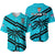 Fiji Rugby Tapa Pattern Fijian 7s Cyan Baseball Jersey LT14 Cyan - Polynesian Pride