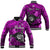 (Custom Personalised) The Shaka Hawaii Baseball Jacket Tropical Flowers Purple Version LT13 Unisex Purple - Polynesian Pride