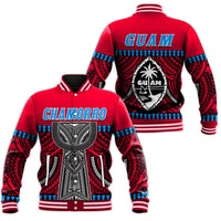 Guam Chamorro Baseball Jacket Latte Stone Red Polynesian Haligi LT13 Unisex Red - Polynesian Pride